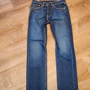 Mens LEVI STRAUSS 505 medium/dark wash straight leg jeans 31-32